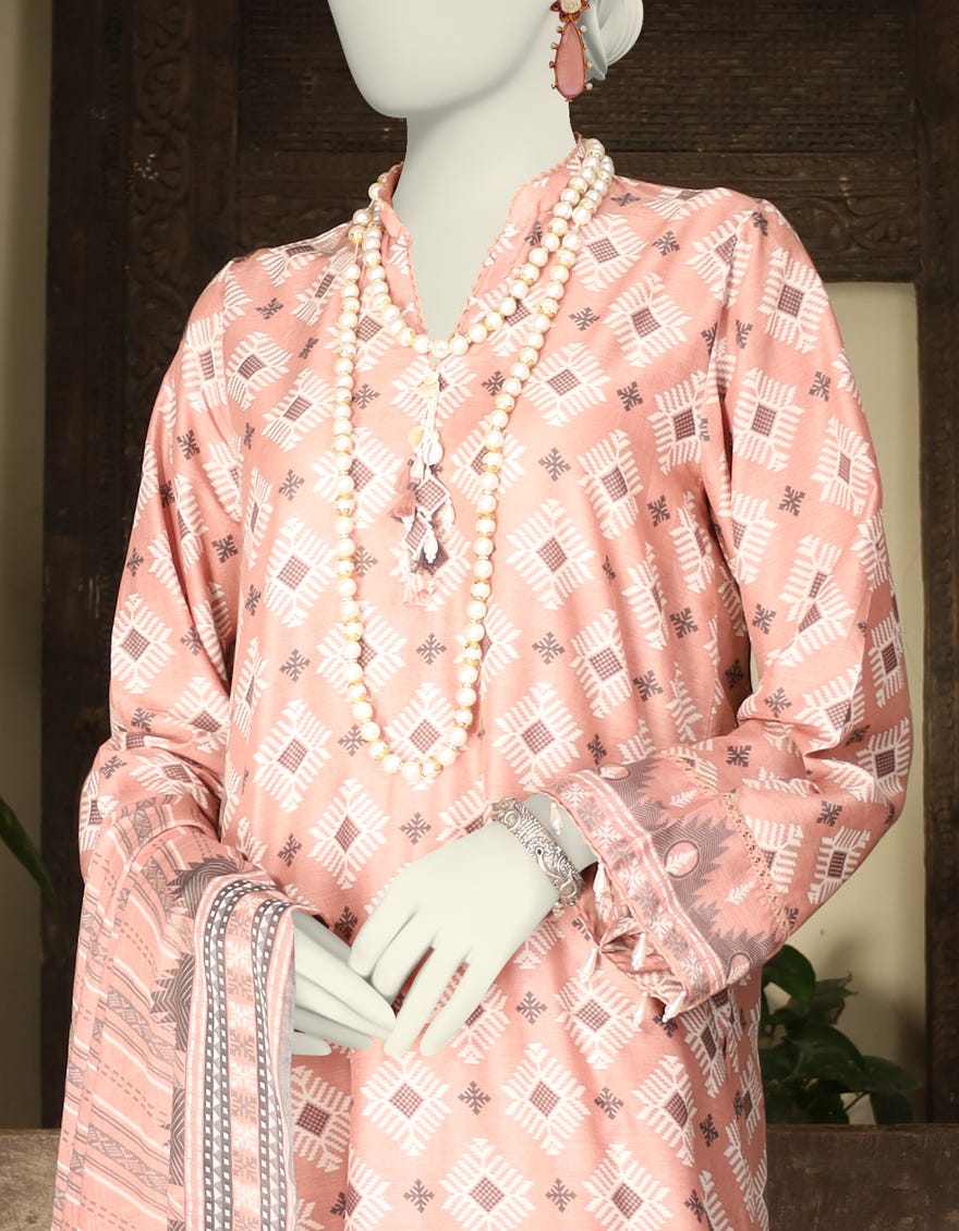 MULTICOLOR LAWN UNSTITCHED 3PC | JLAWN-S-24-571