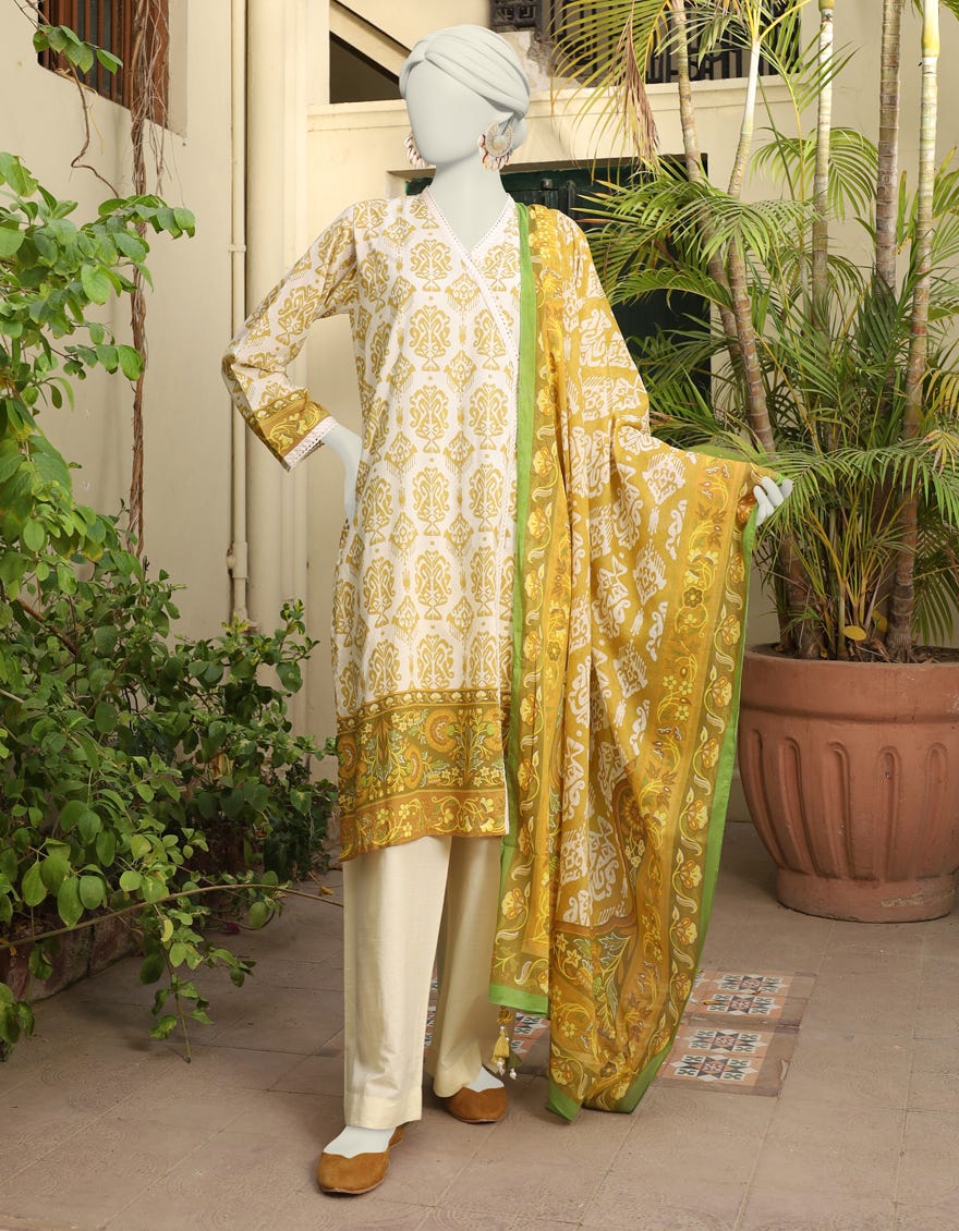 Off White Lawn Unstitched 3 Piece Dress | Jlawn-S-24-580