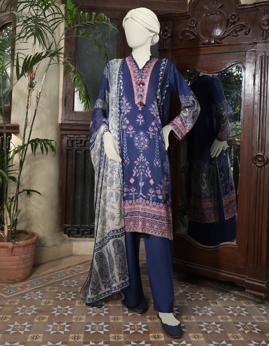Multicolor Lawn Unstitched 3 Piece Dress | Jlawn-S-24-595