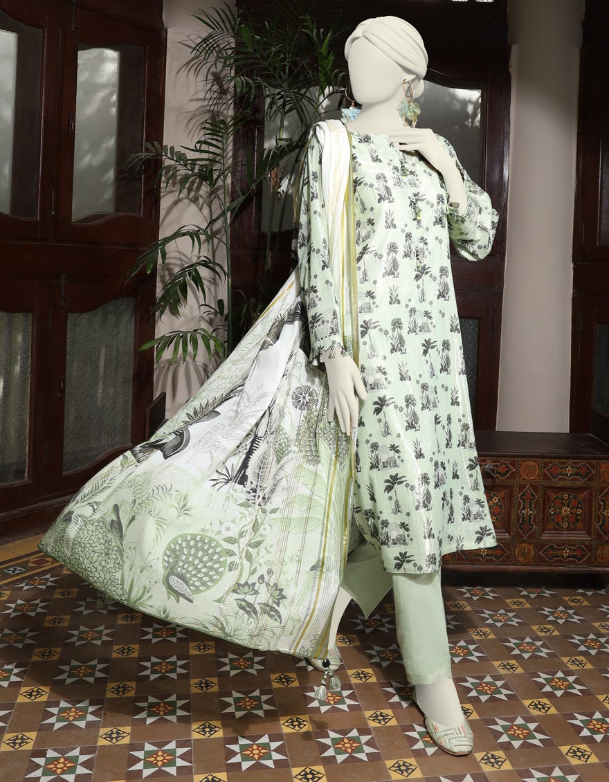 Green Lawn Unstitched 3 Piece Dress | Jlawn-S-24-597