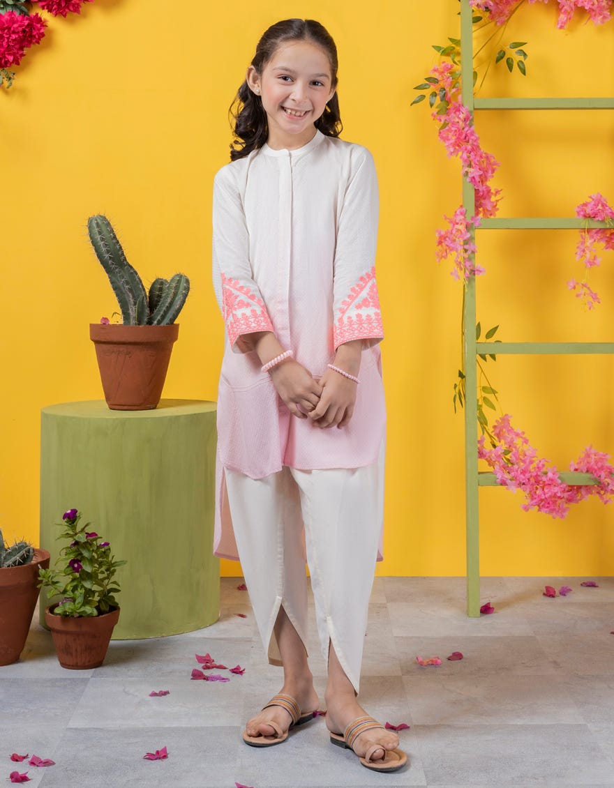Off White Dobby Kurti | Jglk-S-Jk-24-6003