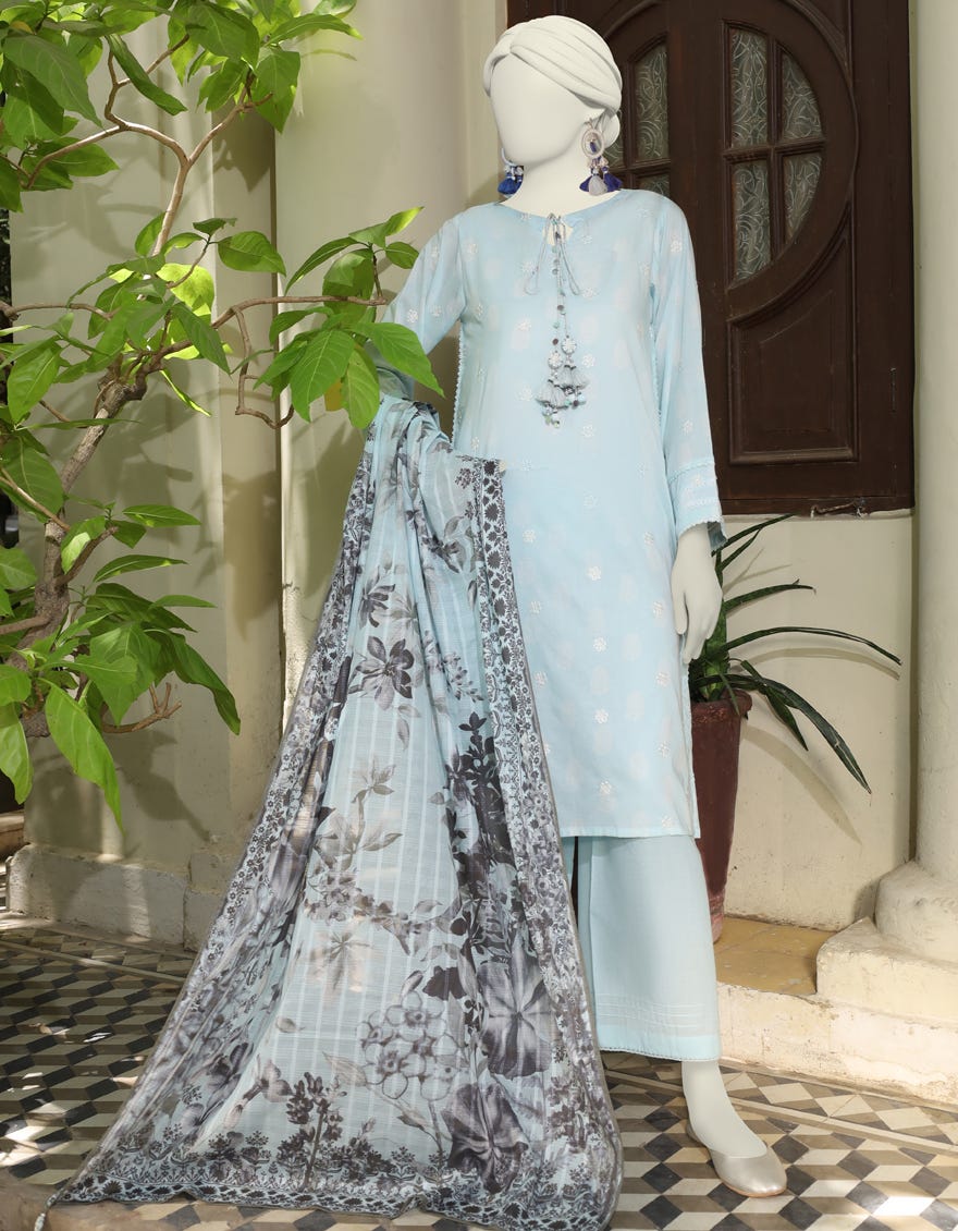 MULTICOLOR LAWN UNSTITCHED 3PC | JLAWN-S-24-602