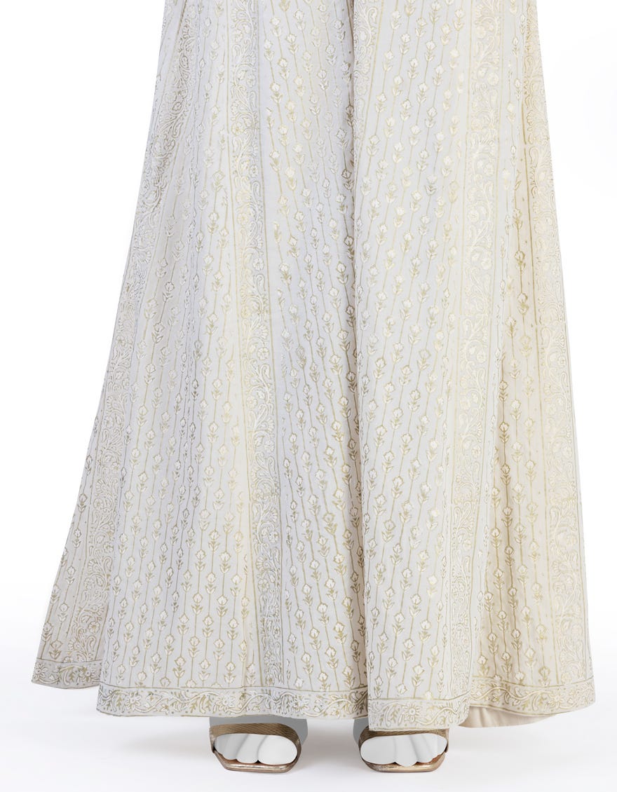 Beige Lawn Gharara | Jjlt-S-24-8011-D