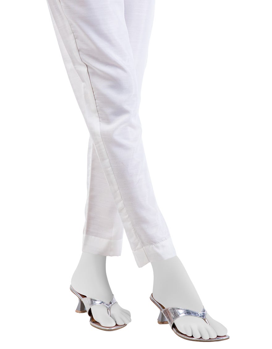 Off White Raw Silk Trousers | Jjlt-S-24-8026