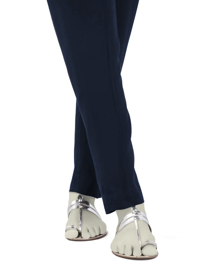 BLUE RAW SILK TROUSERS | JJLT-W-24-8032