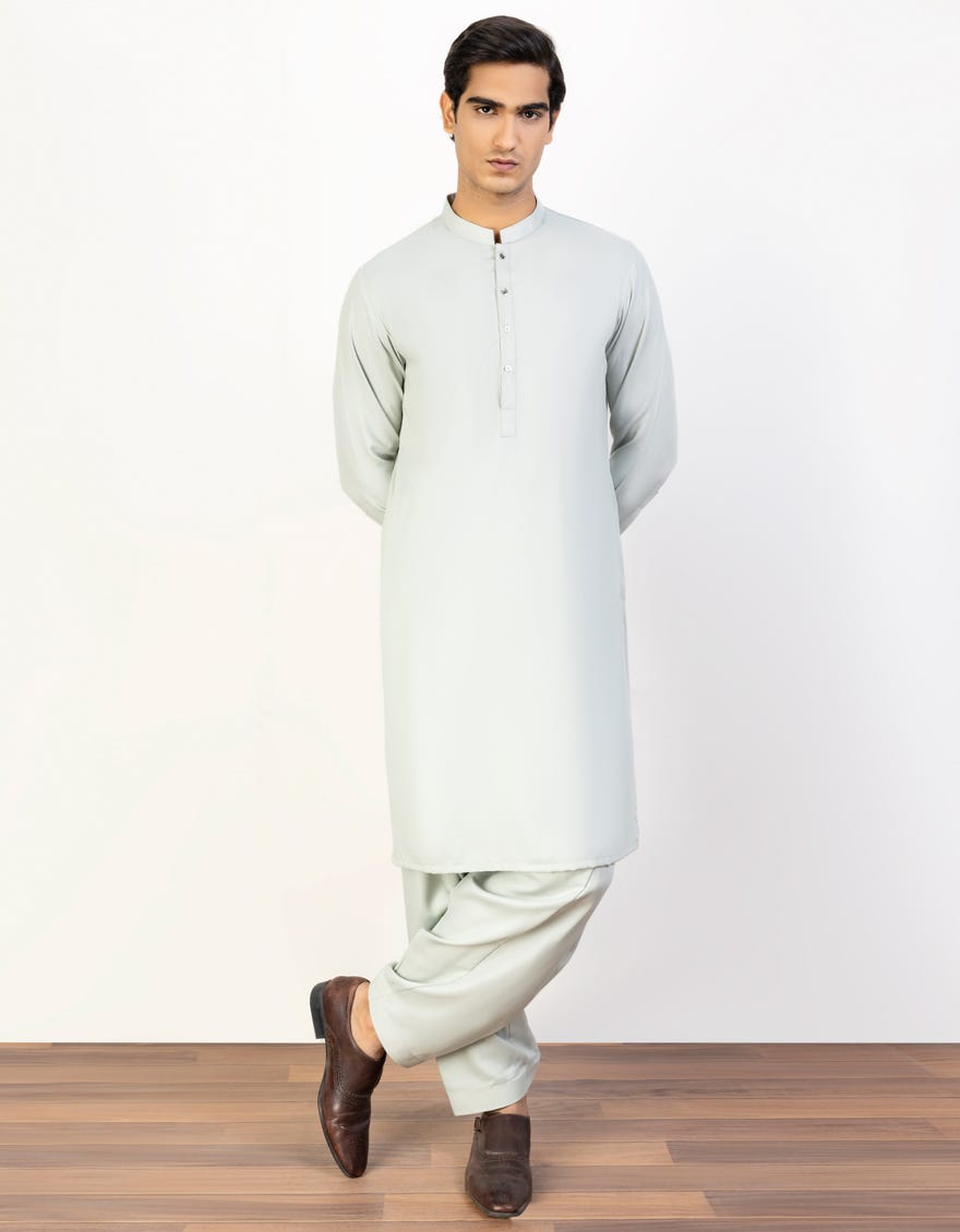 Mint Green Cotton Unstitched Kameez Shalwar Fabric | Jjms-2421