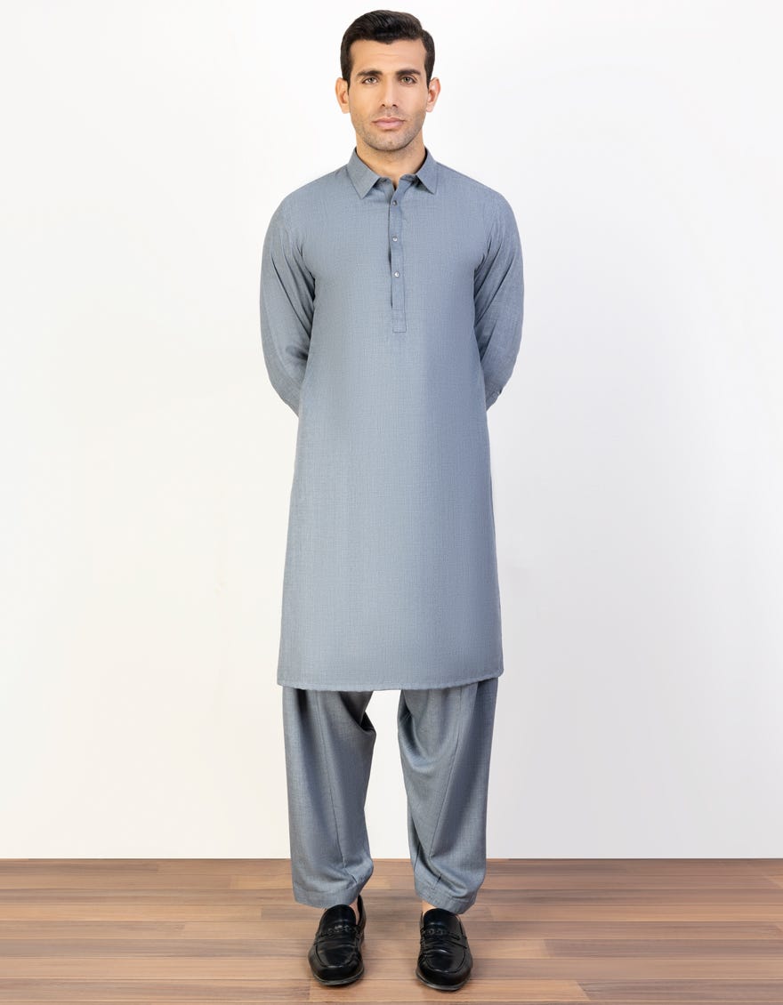 Lightgrey Cotton Unstitched Kameez Shalwar Fabric | Jjms-2422