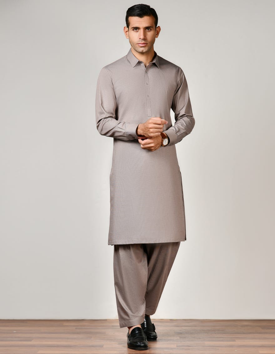 Rust Cotton Unstitched Kameez Shalwar Fabric | Jjms-2483