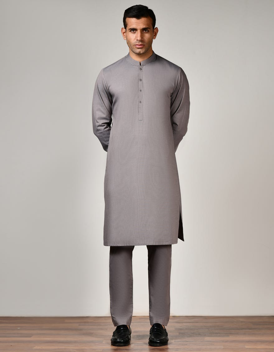 Brown Cotton Unstitched Kameez Shalwar Fabric | Jjms-2484