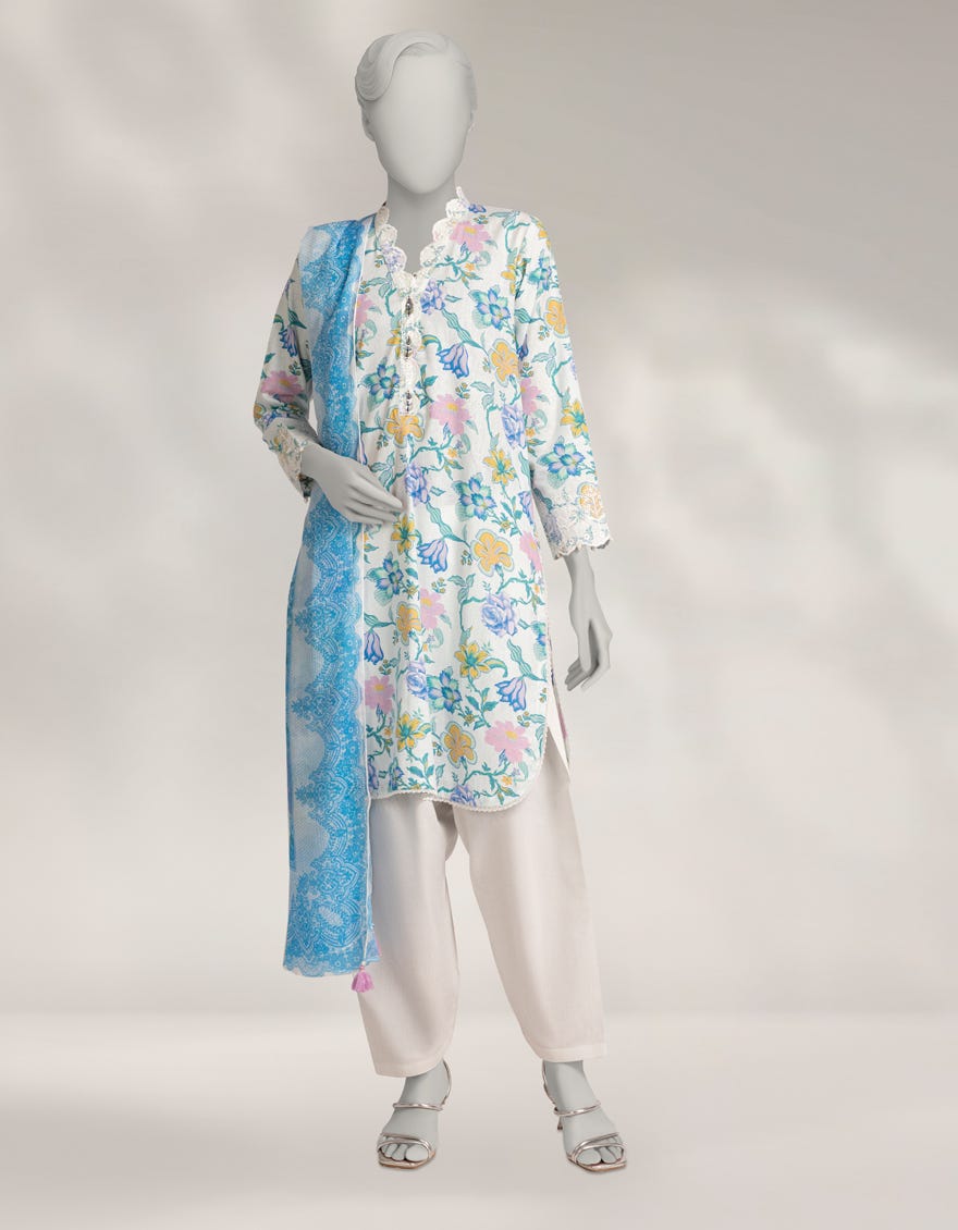 MULTICOLOR KARANDI EMBROIDERED UNSTITCHED 3PC