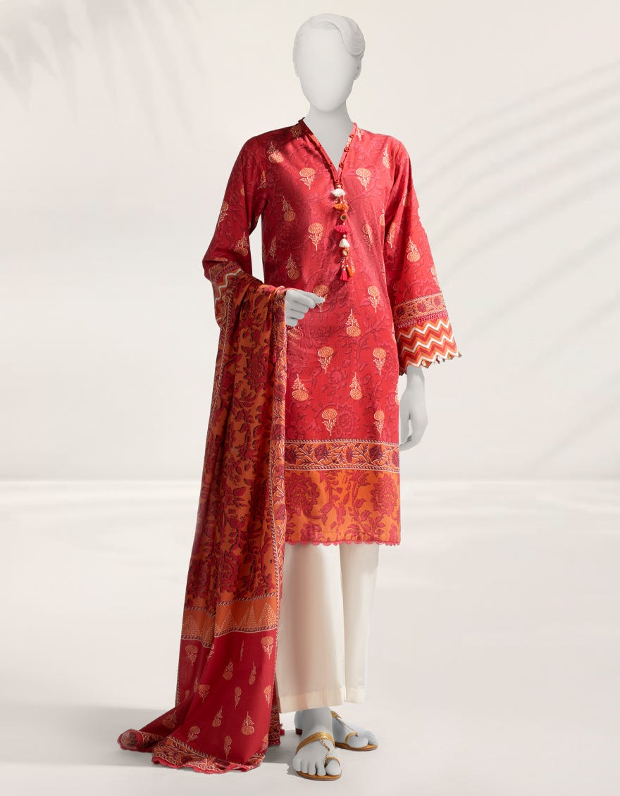 MULTICOLOR DIGITAL PRINTED CAMBRIC UNSTITCHED 2PC