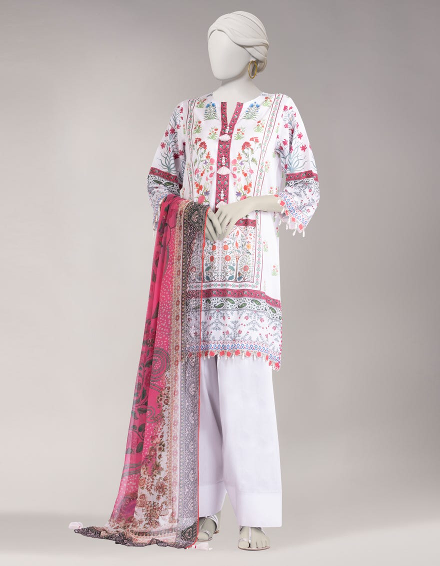 WHITE LIMINAL UNSTITCHED 3PC