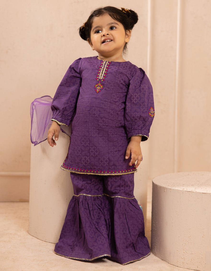 PURPLE LAWN EMBROIDERED 3PC STITCHED