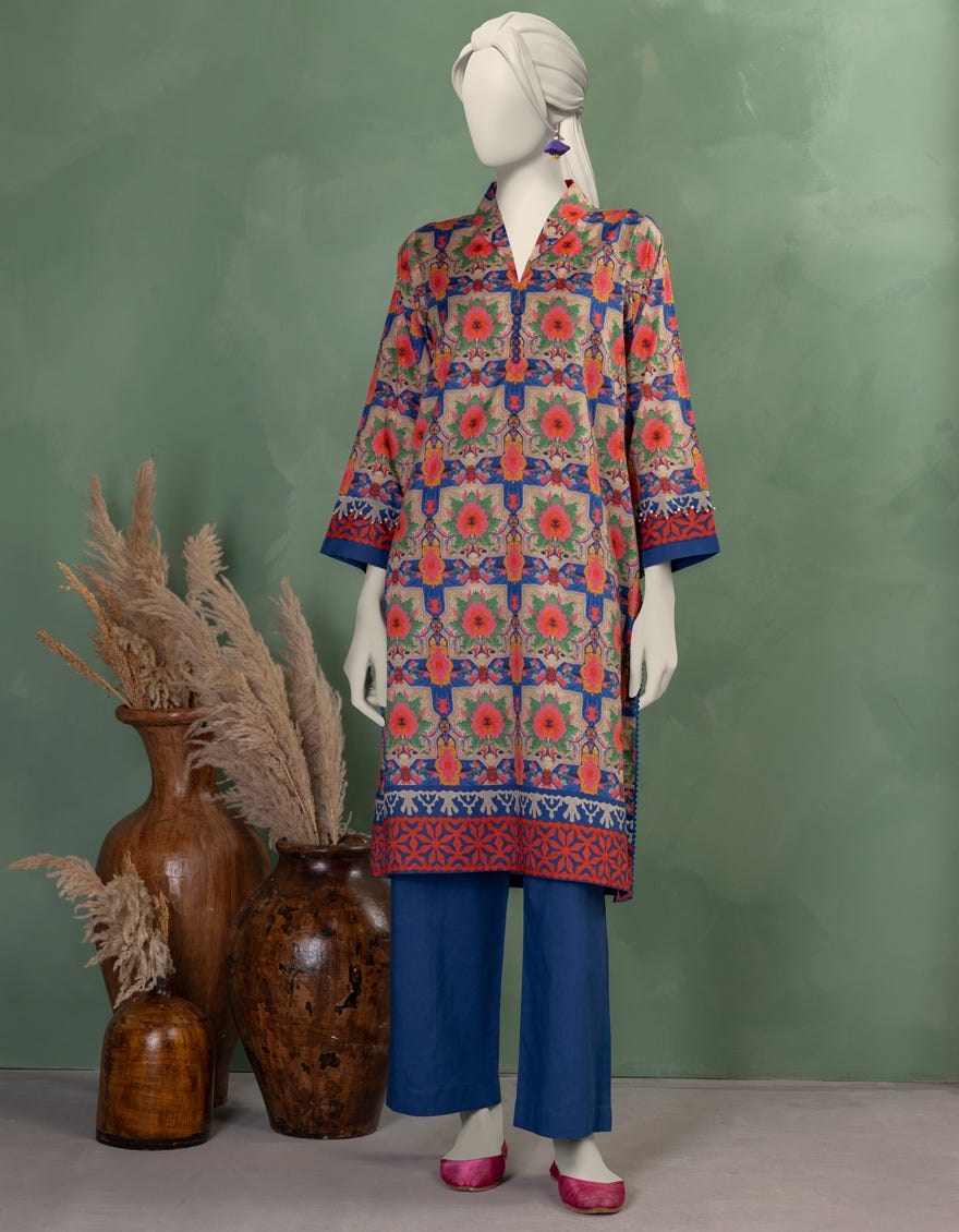 MULTICOLOR LAWN PRINTED UNSTITCHED 2PC
