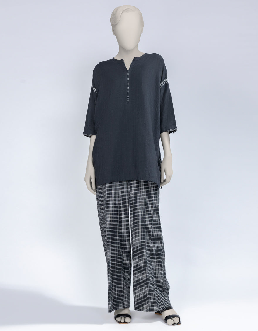 BLACK DOBBY DYED CO-ORD SET