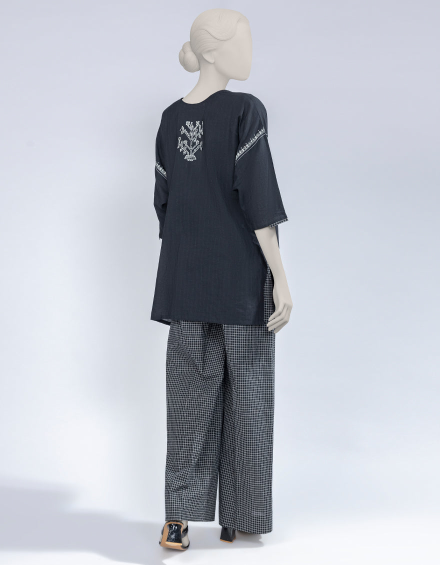 BLACK DOBBY DYED CO-ORD SET