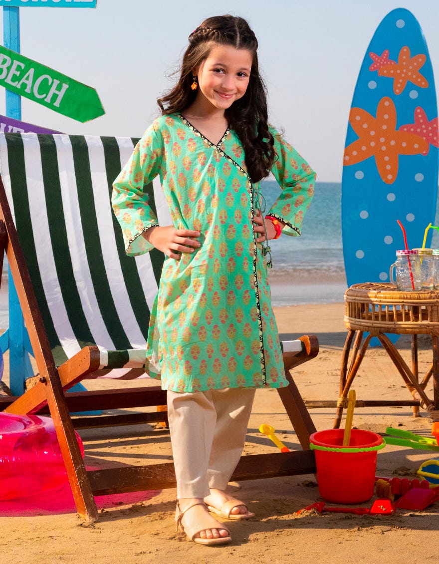 GREEN LAWN PRINTED KURTA