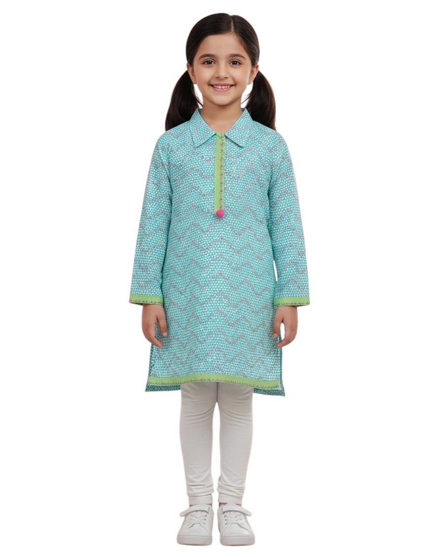 GREEN LAWN PRINTED KURTA