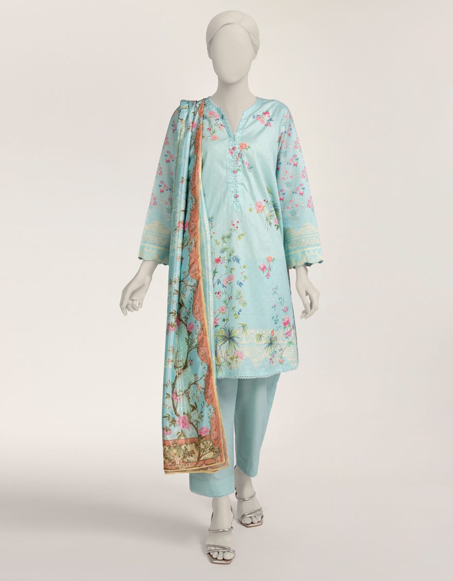 FEROZI KHADDAR DIGITAL PRINTED 3PC STITCHED