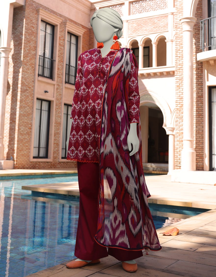 MULTICOLOR LAWN PRINTED UNSTITCHED 3PC