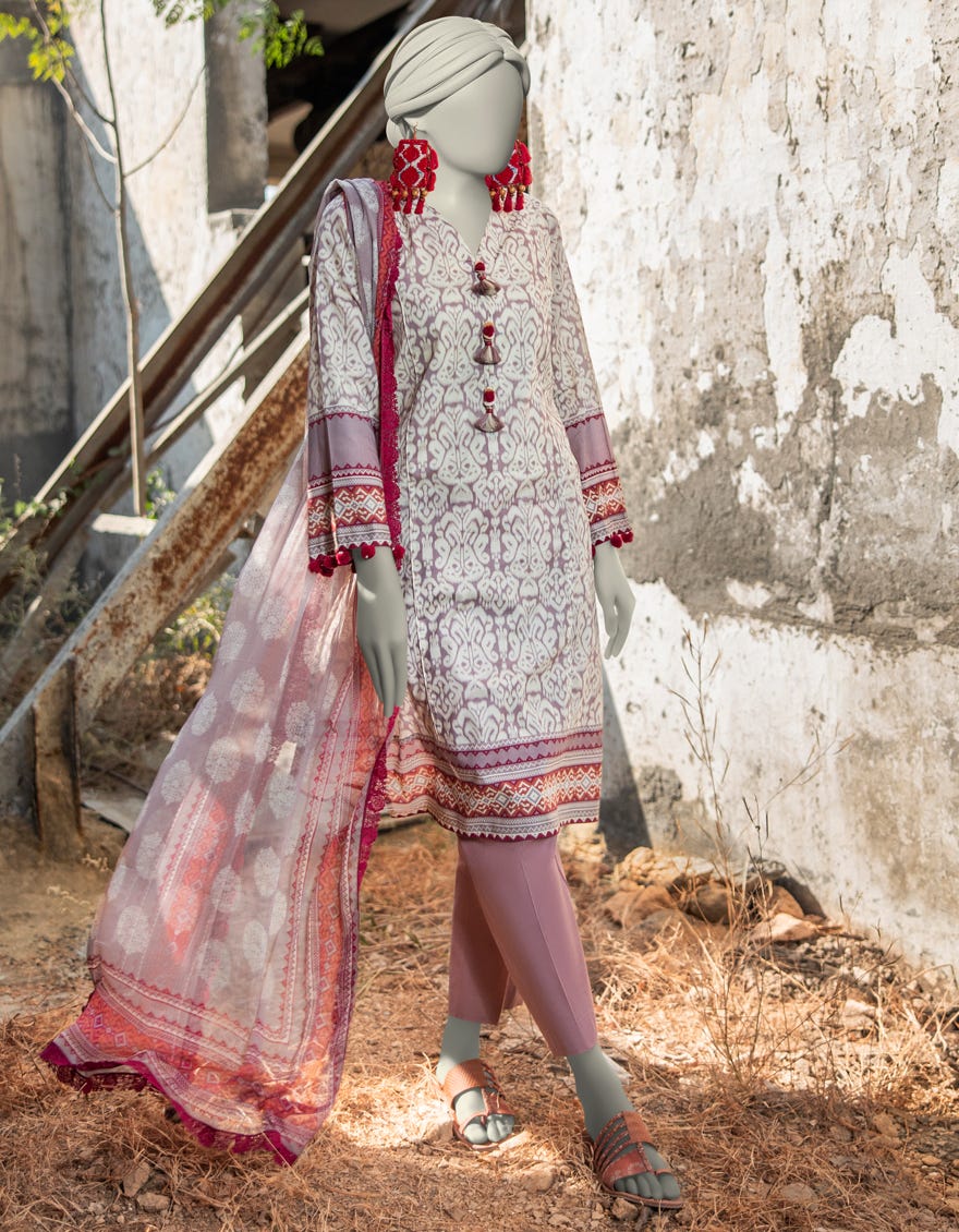 MULTICOLOR LAWN PRINTED UNSTITCHED 3PC | JLAWN-S-25-3037