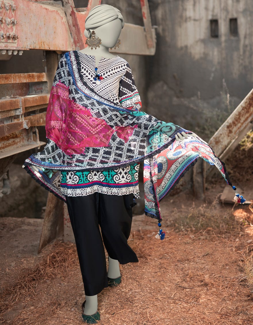 MULTICOLOR LAWN PRINTED UNSTITCHED 3PC | JLAWN-S-25-3040