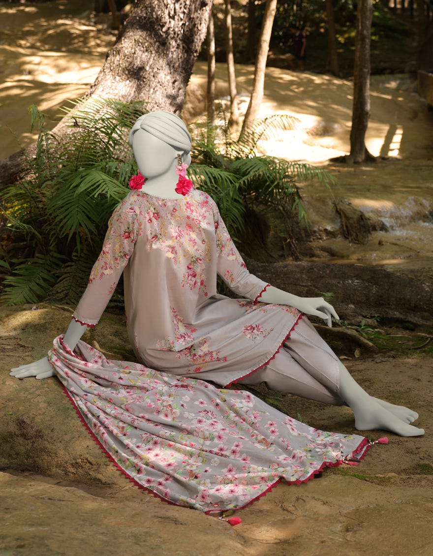 MULTICOLOR LAWN PRINTED UNSTITCHED 3PC | JLAWN-S-25-3048