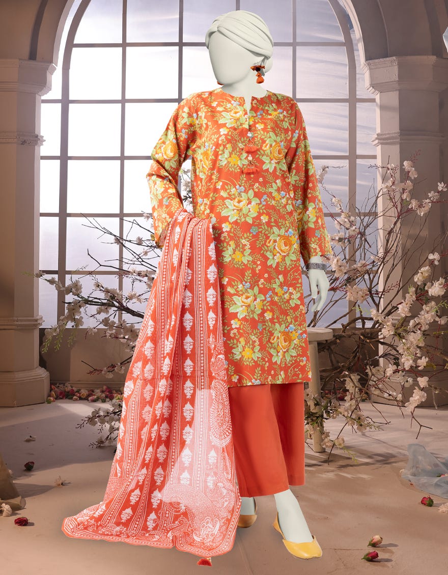MULTICOLOR LIMINAL PRINTED UNSTITCHED 3PC | 25-3247