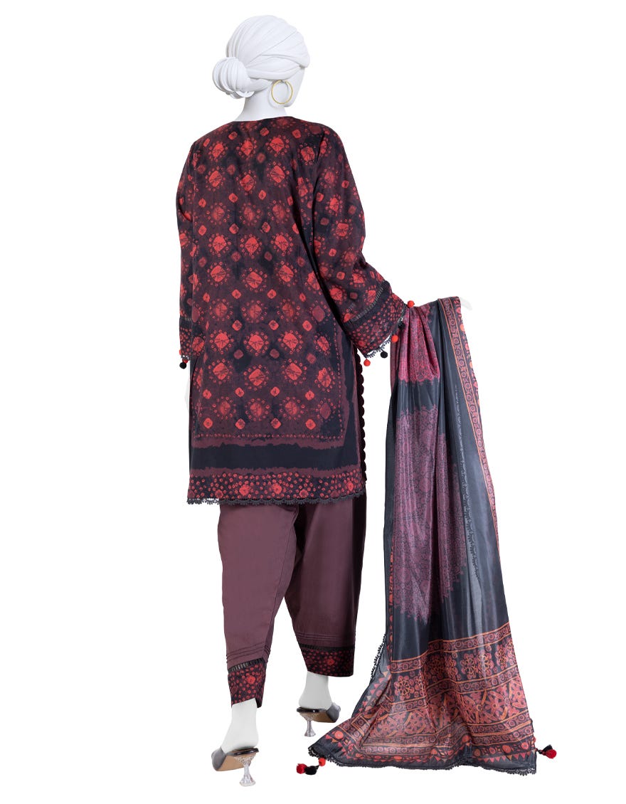 MULTICOLOR LAWN EMBROIDERED UNSTITCHED 3PC
