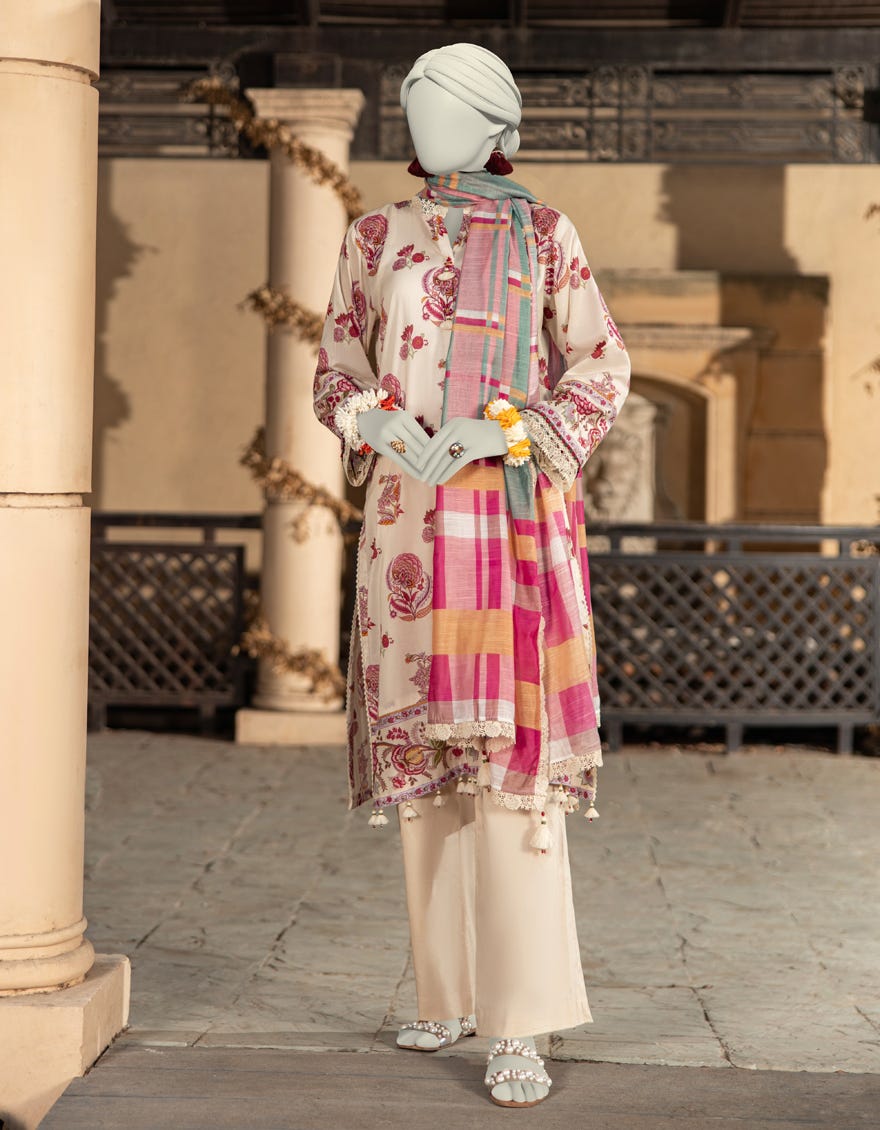 MULTICOLOR LAWN PRINTED UNSTITCHED 2PC