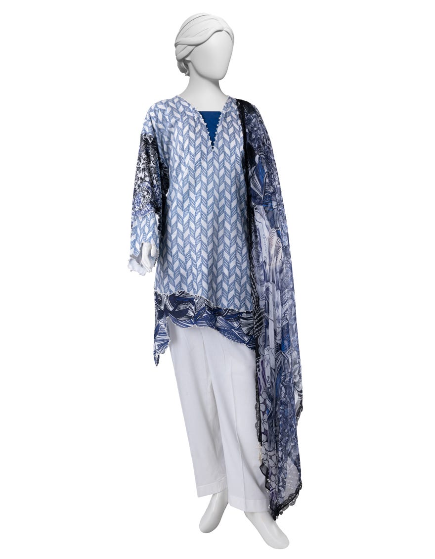 BLUE LAWN DIGITAL PRINTED UNSTITCHED 3PC