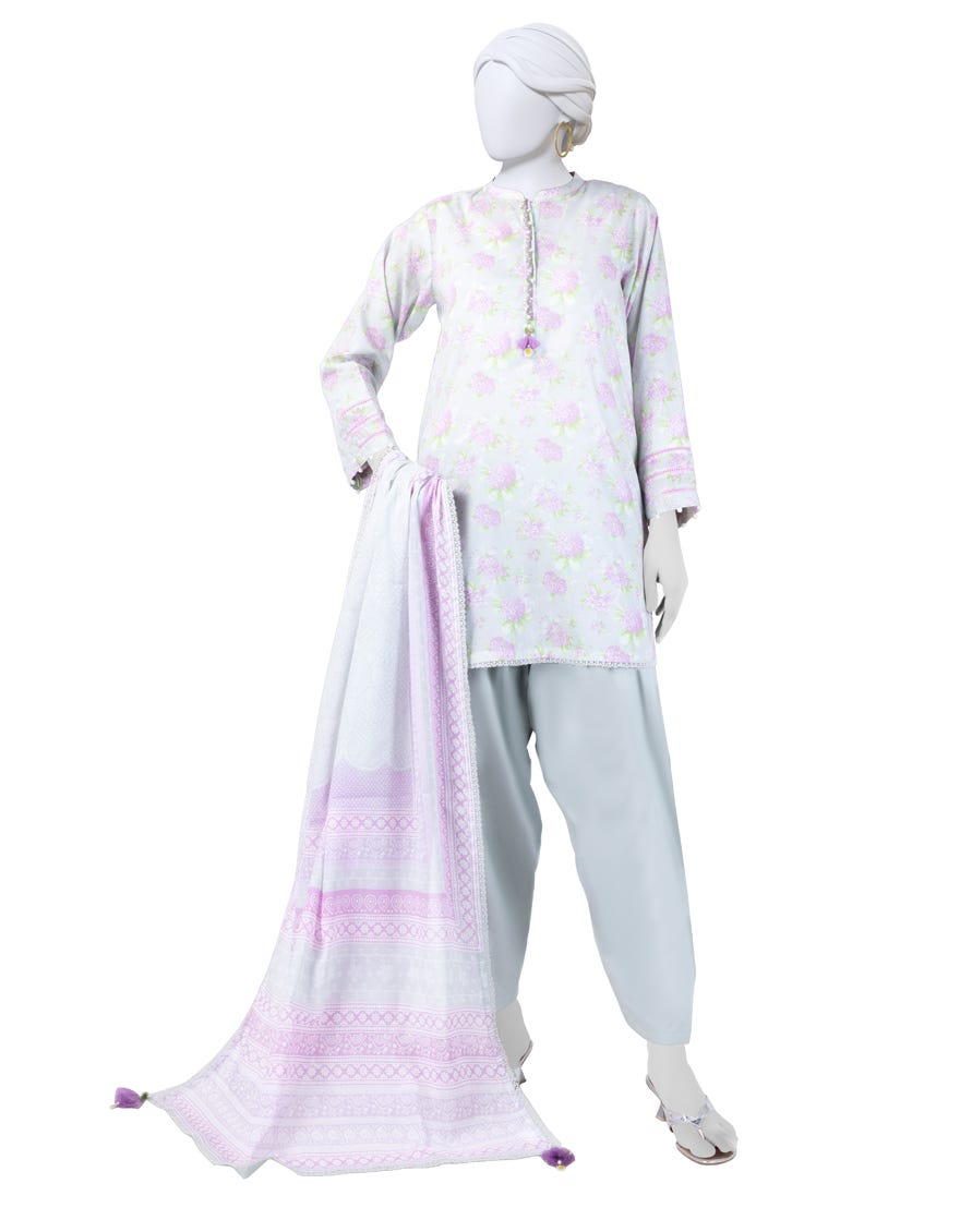 MULTICOLOR LAWN PRINTED UNSTITCHED 3PC