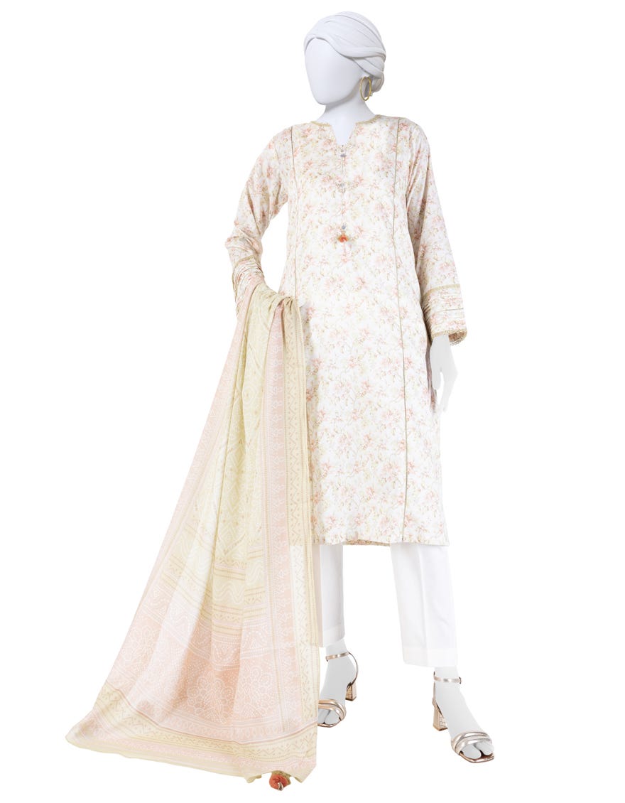 MULTICOLOR LAWN PRINTED UNSTITCHED 3PC