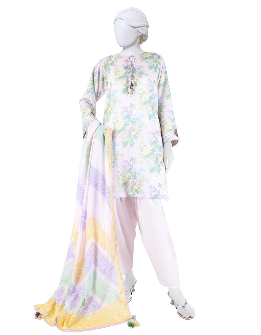 MULTICOLOR LAWN PRINTED UNSTITCHED 3PC