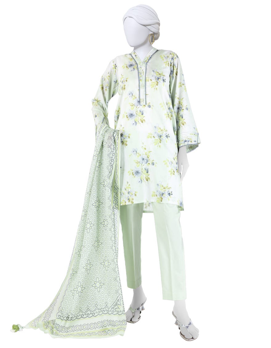 MULTICOLOR LAWN PRINTED UNSTITCHED 3PC