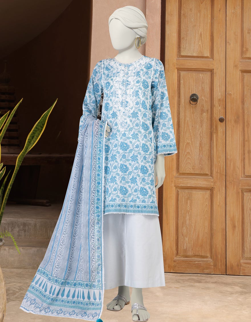 MULTICOLOR LAWN EMBROIDERED UNSTITCHED 3PC | JLAWN-S-25-3298-B