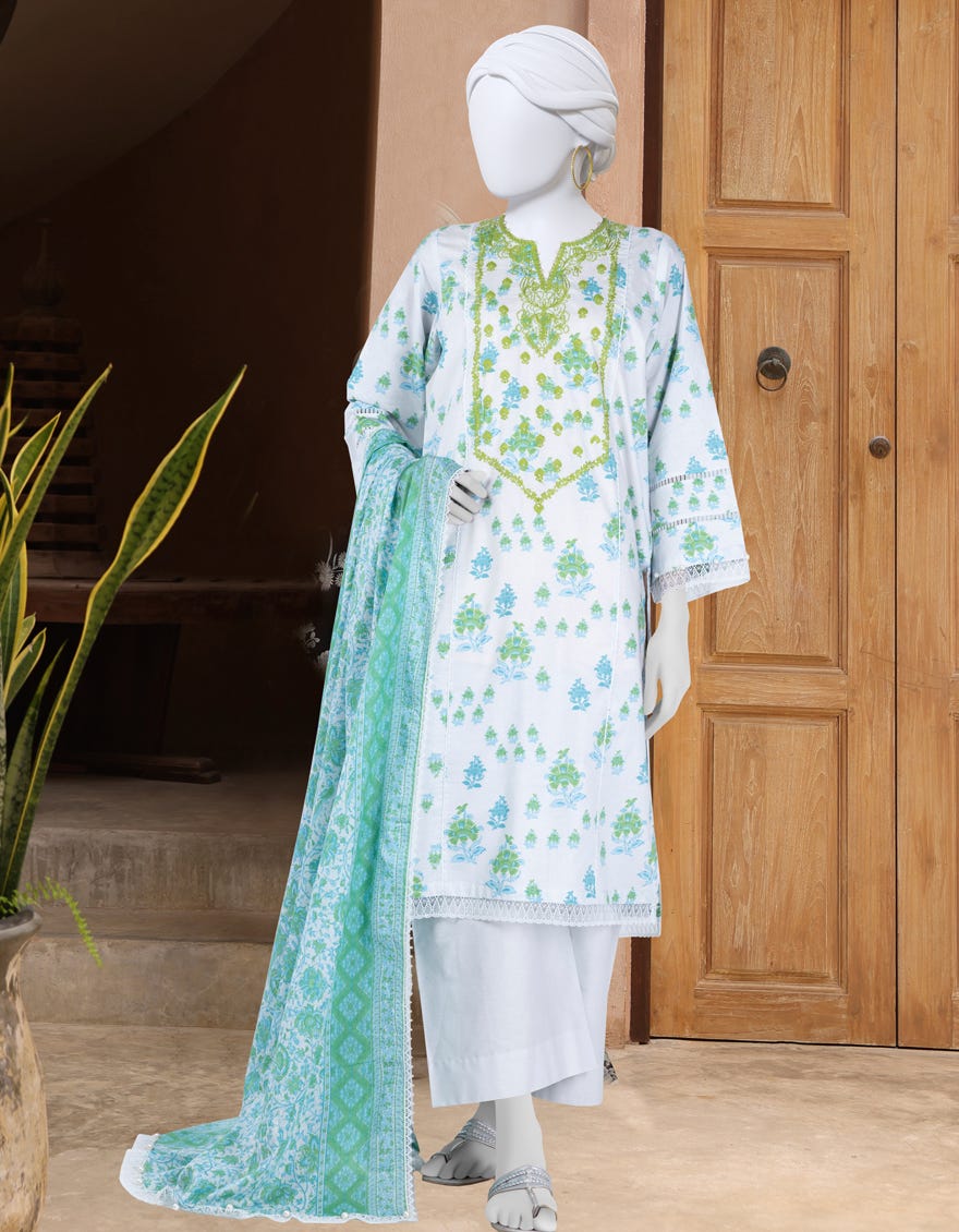 MULTICOLOR LAWN EMBROIDERED UNSTITCHED 3PC | JLAWN-S-25-3300-A