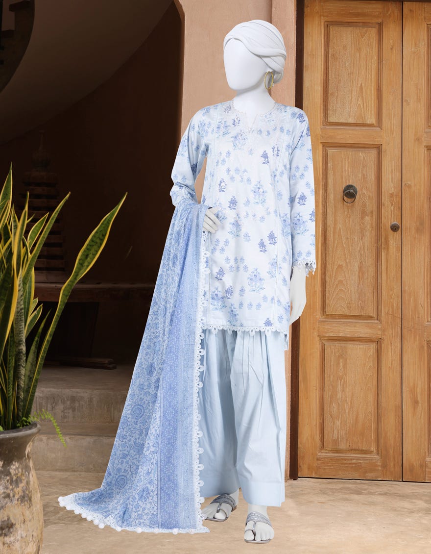 MULTICOLOR LAWN EMBROIDERED UNSTITCHED 3PC | JLAWN-S-25-3300-B