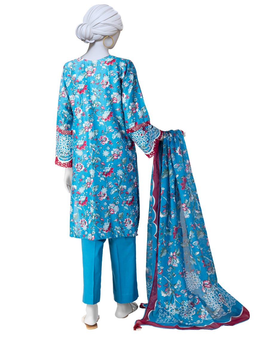 MULTICOLOR PRINTED LAWN UNSTITCHED 3PC