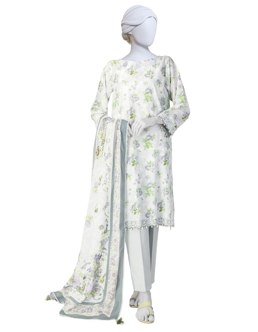 MULTICOLOR PRINTED LAWN UNSTITCHED 3PC
