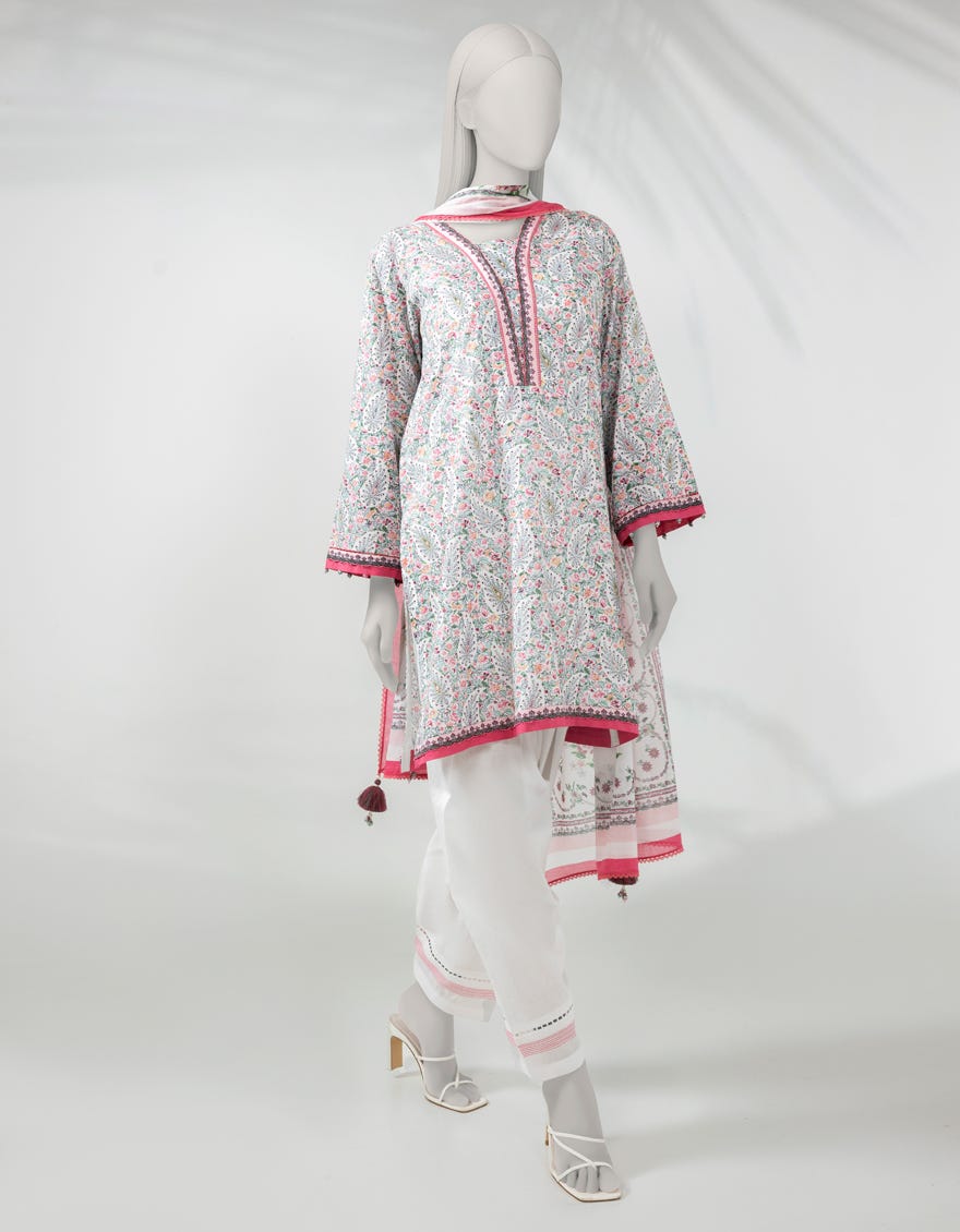 MULTICOLOR LAWN PRINTED UNSTITCHED 3PC