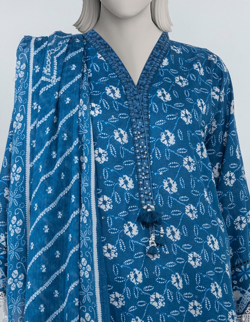 MULTICOLOR LAWN EMBROIDERED UNSTITCHED 3PC