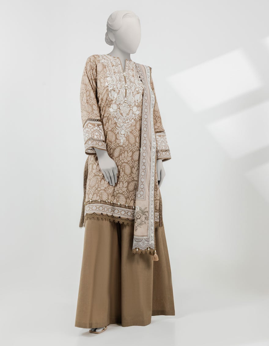 MULTICOLOR LAWN EMBROIDERED UNSTITCHED 3PC