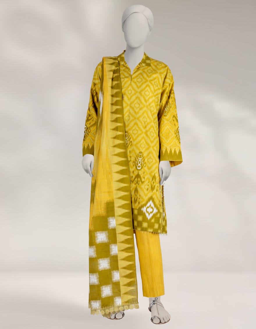 MULTICOLOR KHADDAR PRINTED UNSTITCHED 3PC