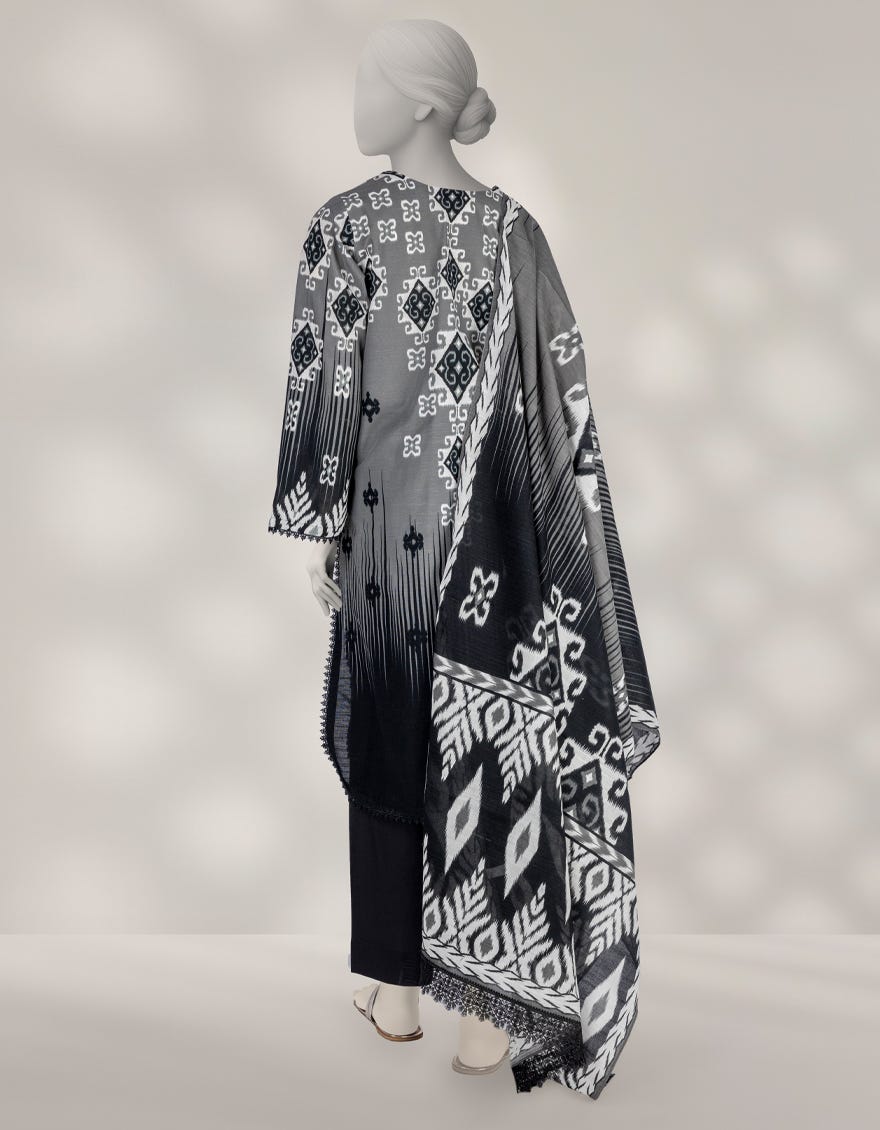 MULTICOLOR KHADDAR PRINTED UNSTITCHED 3PC