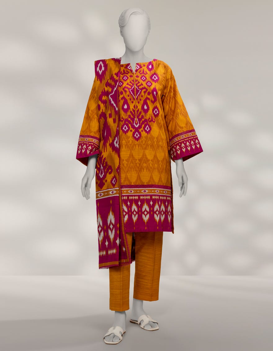 MULTICOLOR KHADDAR PRINTED UNSTITCHED 3PC