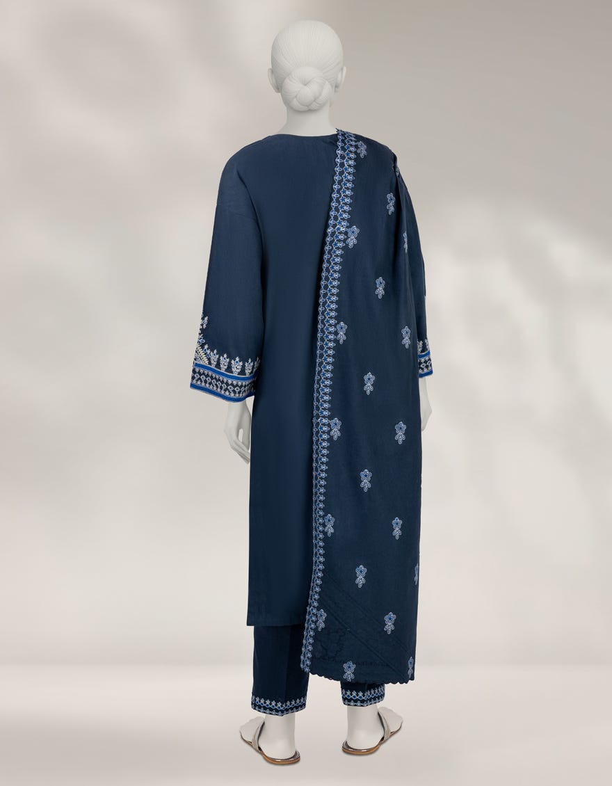 BLUE KARANDI EMBROIDERED UNSTITCHED 3PC