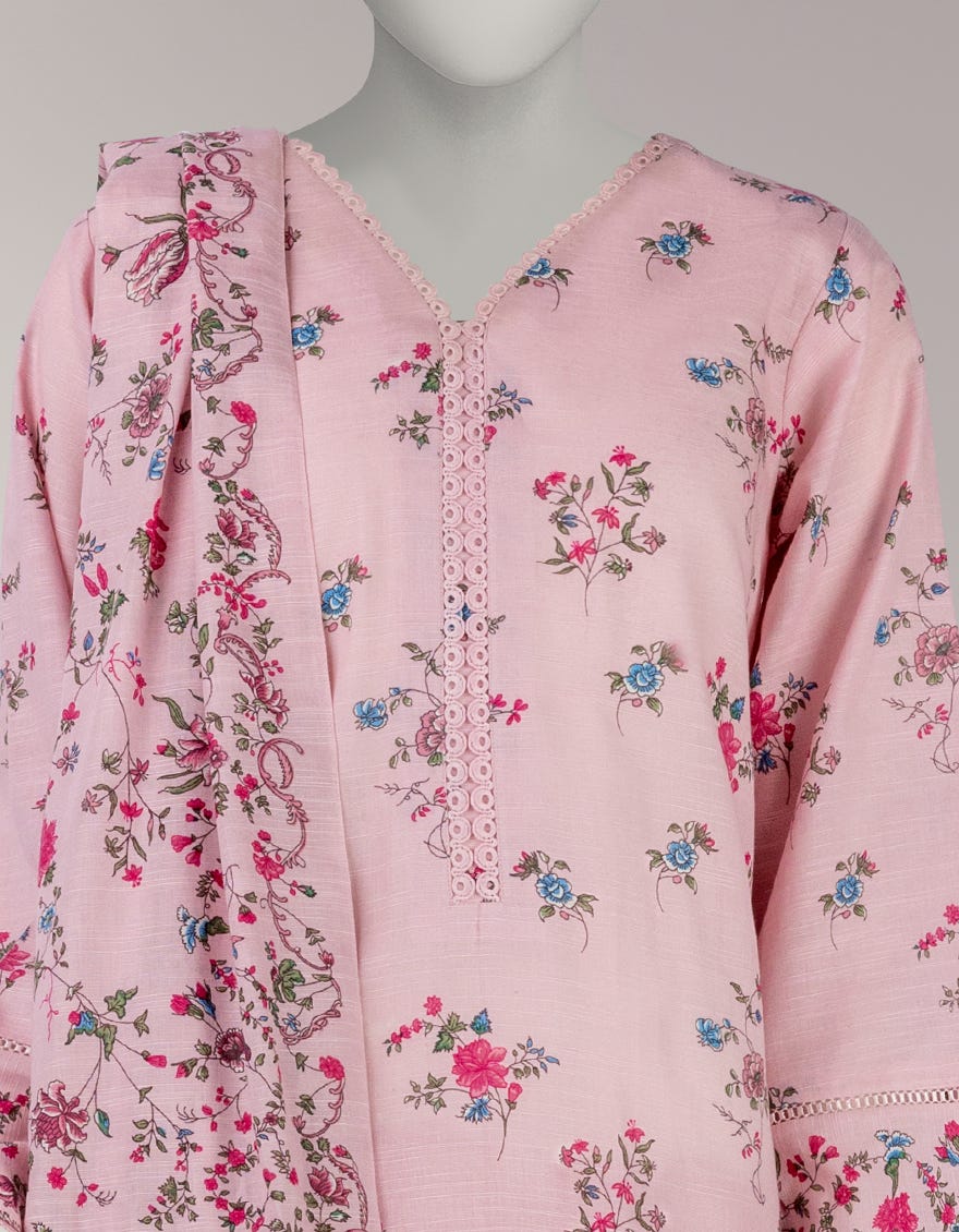 Kadder Color MULTICOLOR KHADDAR PRINTED UNSTITCHED 3PC – J.