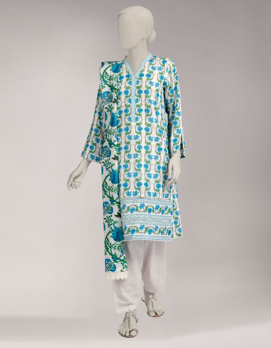 MULTICOLOR KHADDAR PRINTED UNSTITCHED 3PC