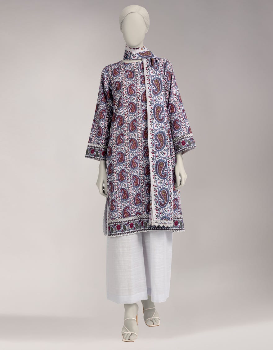 MULTICOLOR KHADDAR PRINTED UNSTITCHED 3PC